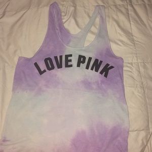Pink tie dye tank top
